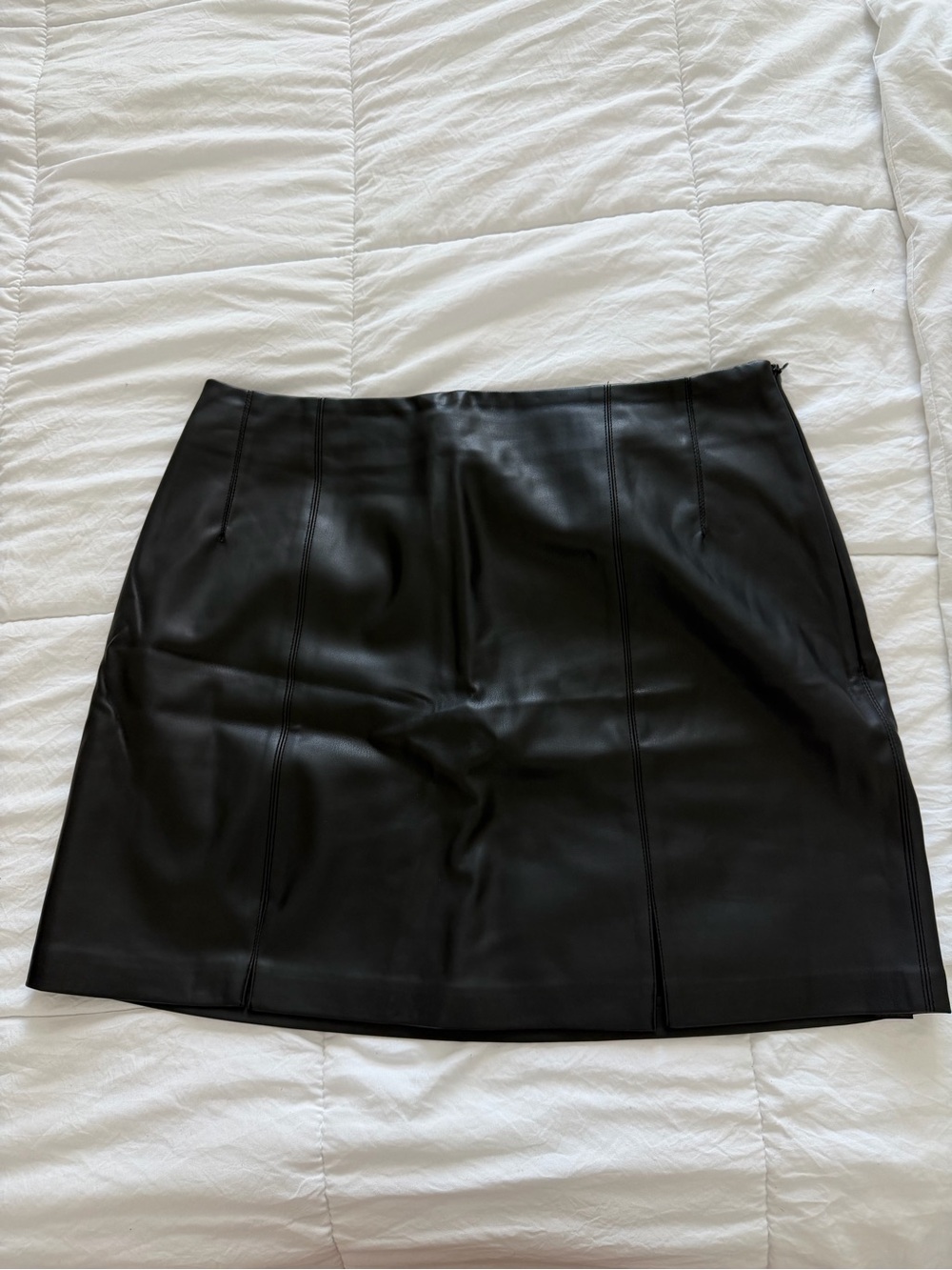 Topshop Black Faux Leather Mini Skirt
